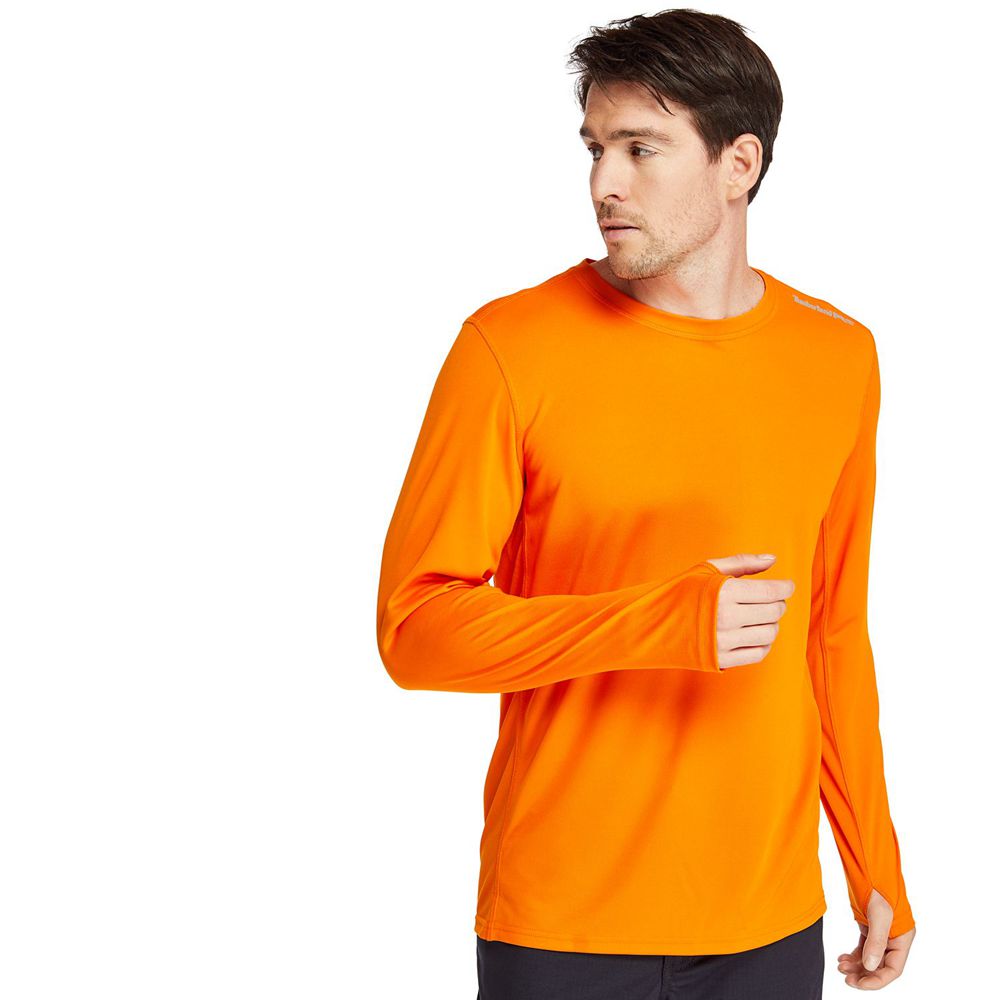 Camisetas Timberland Argentina Hombre - Pro® Wicking Good Long Sleeve - Naranjas - KAYJRG-908